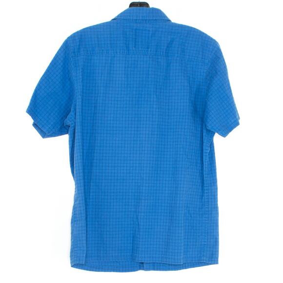Mountain Hardwear Mens Shirt Button Up Short Sleeve Blue Size Small KR - Picture 2 of 2